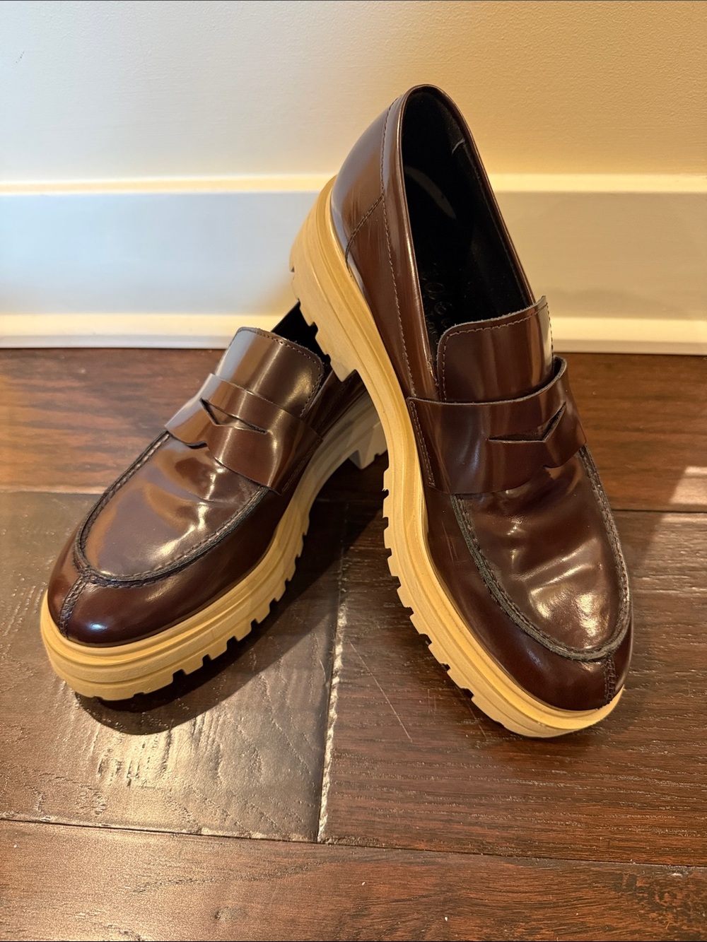 Worn once. L'idea by Lori brown loader with lug sole